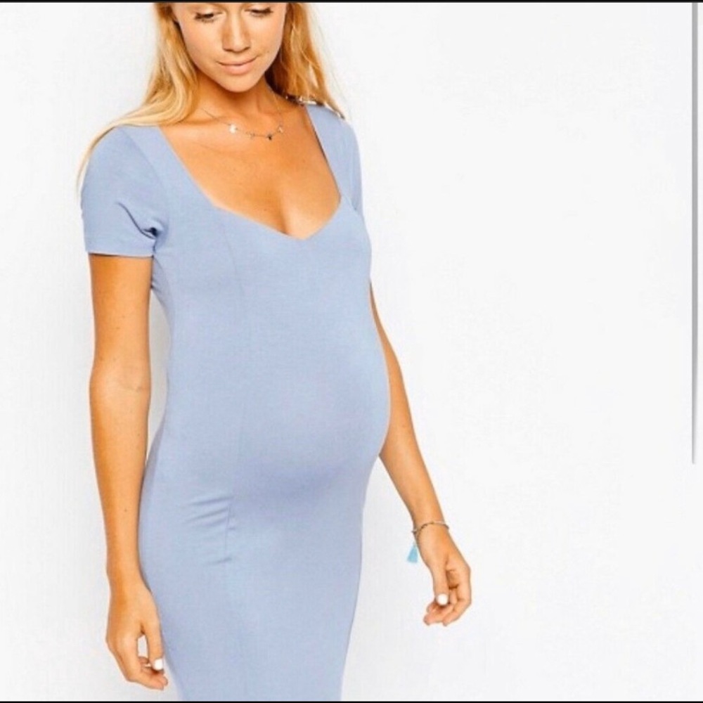 asos maternity w/ Sweetheart Neck And Capped sleev